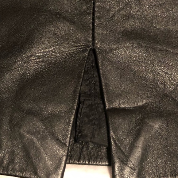 ROSENOIR - Women’s Black 100% Genuine Leather Black Short Skirt - Size 13/14 - Picture 7 of 12
